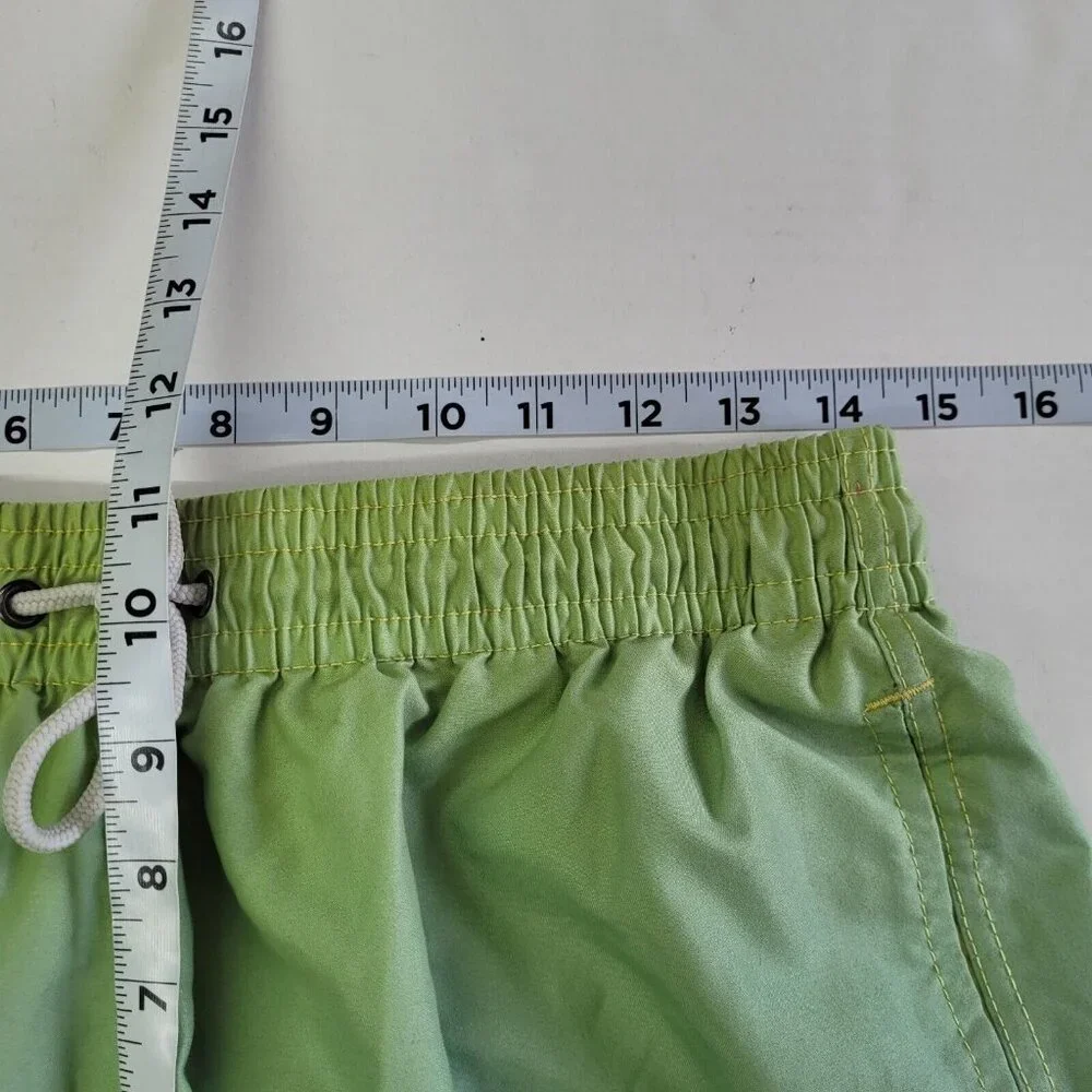 Trunks Swim Bottom Mens M Green/Blue Mesh Lined 6